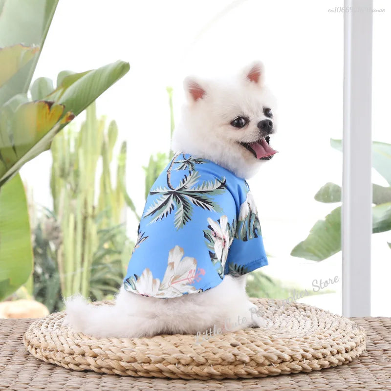 Pet Beach Pineapple Shirts Hawaiian Style Dog Cat Coat Vest Spring Summer Thin Breathable Puppy T-Shirt Clothes Fashion Costumes