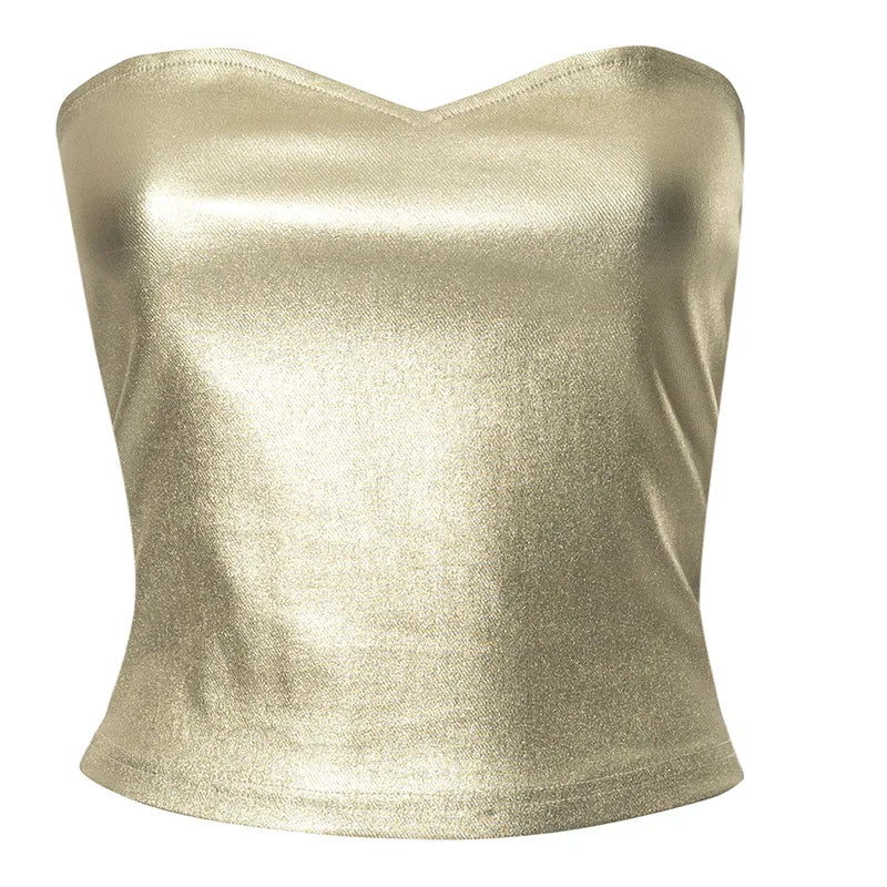 Strapless Backless Sexy Y2K Crop Top Corset Party Club Outfits for Women Tube Vest Autumn Winter Sleeveless Skinny Bustier Tops