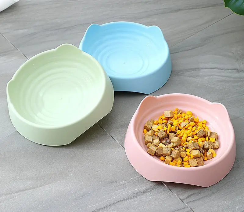1-2Pcs Pet Dog Cat Food Bowl Cat Water Feeding Bowl Durable Plastic Standing Ear Threaded Pet Bowl Feeder Pets Accessories