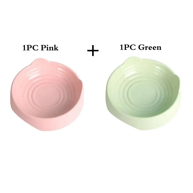 1-2Pcs Pet Dog Cat Food Bowl Cat Water Feeding Bowl Durable Plastic Standing Ear Threaded Pet Bowl Feeder Pets Accessories