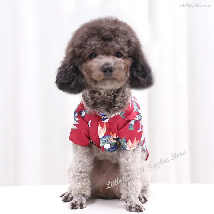 Pet Beach Pineapple Shirts Hawaiian Style Dog Cat Coat Vest Spring Summer Thin Breathable Puppy T-Shirt Clothes Fashion Costumes