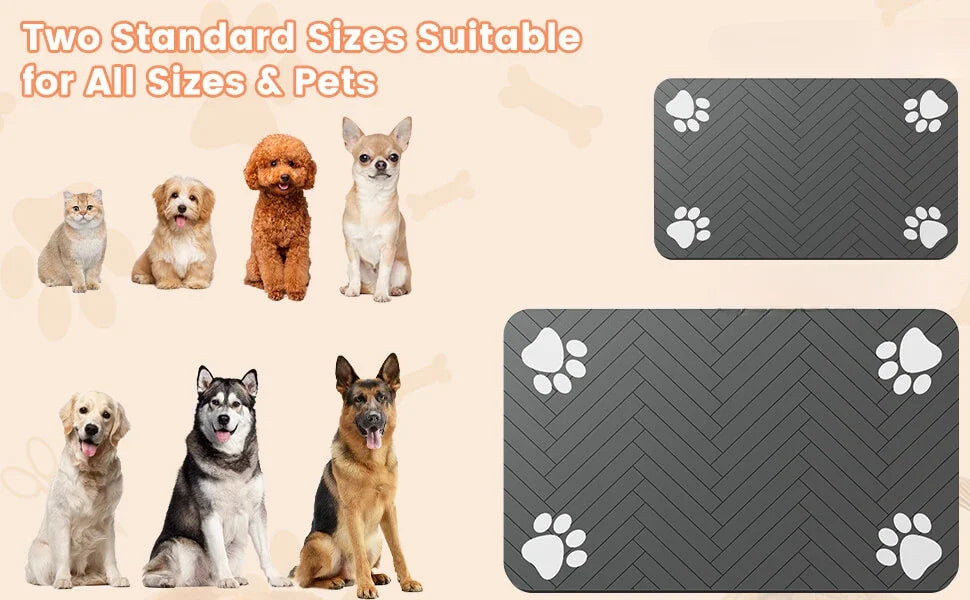 Pet Feeding Mat-Absorbent Pets Placemat for Food and Water Bowl, with Waterproof Rubber Backing, Quick Dry Water Mat for Dog Cat
