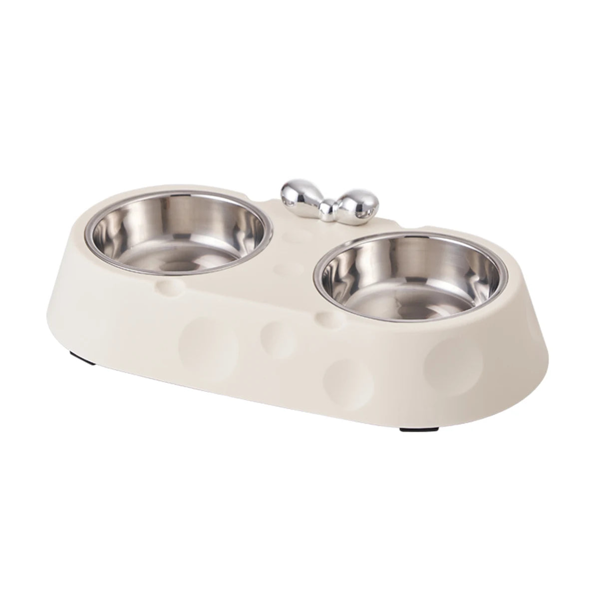 A dog stainless steel bowl Double bowl Pet bowl Cheese bow Cat bowl non-slip and anti-upset