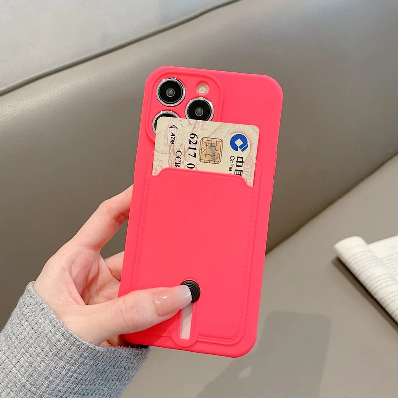 with card holder phone case for iphone 16 13 14 12 11 15 pro max soft cover case for iphone x xs xr max funda Camera protection