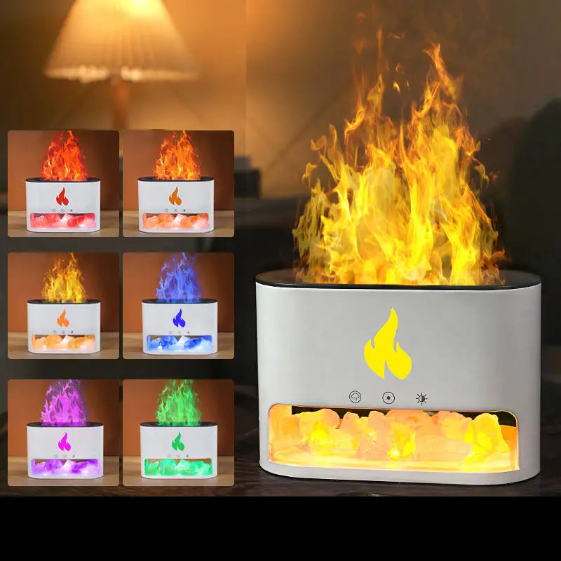 Flame Essential Oils Scent Defuser Ultrasonic Cool Mist Led Simulation 3D Fire Flame Effect Aroma Air Humidifiers Diffusers