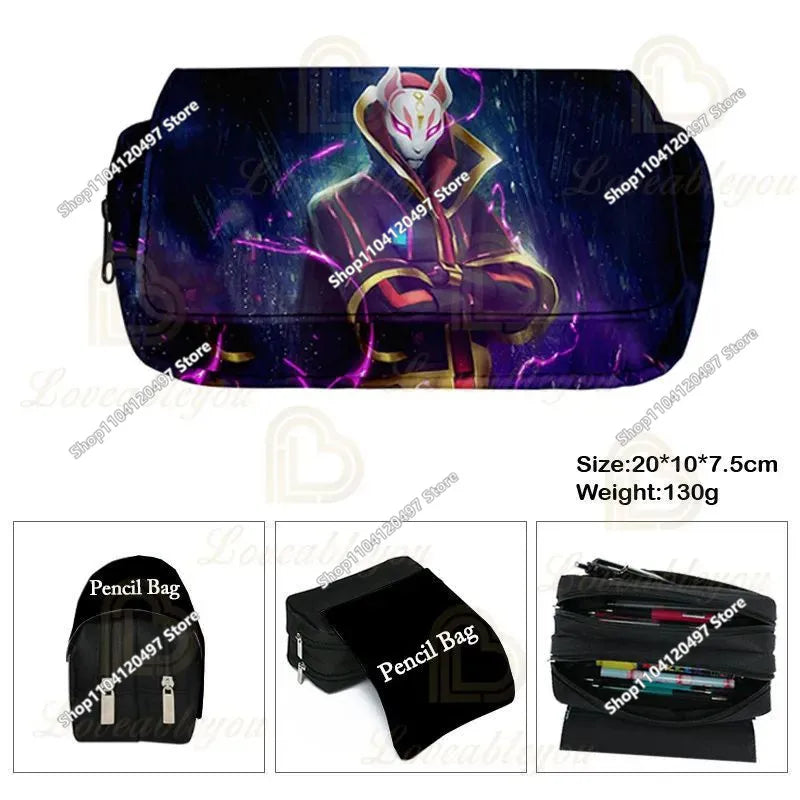 Shooting Game Pencilcase FORTNITED Boy Large Capacity Waterproof Pencil Pouch Office Stationary Gift Toy