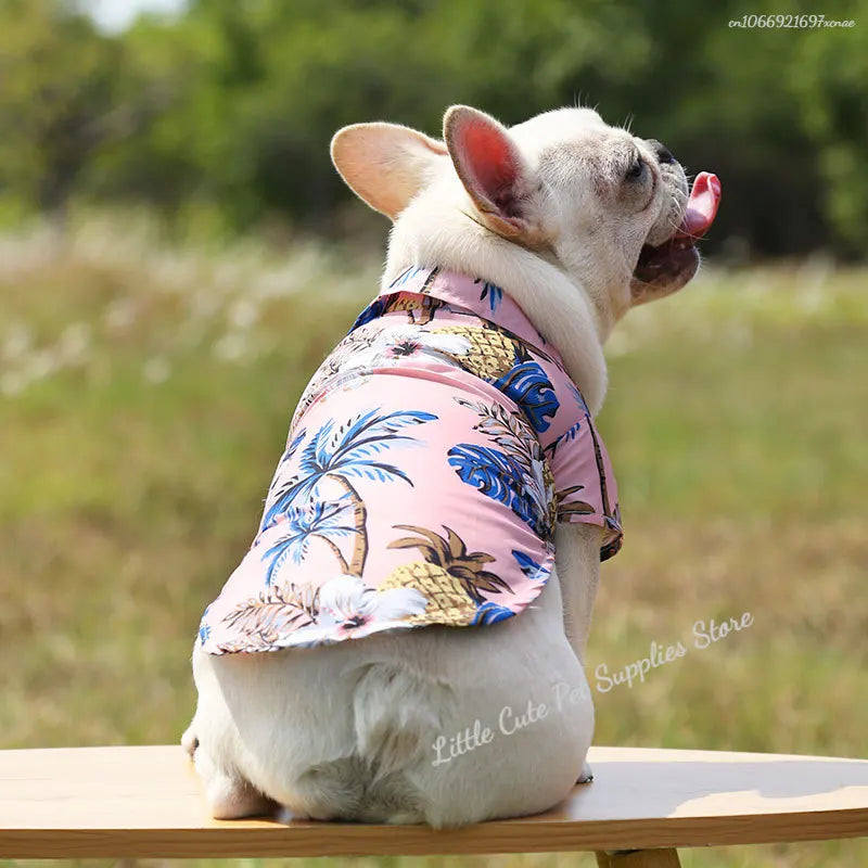 Pet Beach Pineapple Shirts Hawaiian Style Dog Cat Coat Vest Spring Summer Thin Breathable Puppy T-Shirt Clothes Fashion Costumes