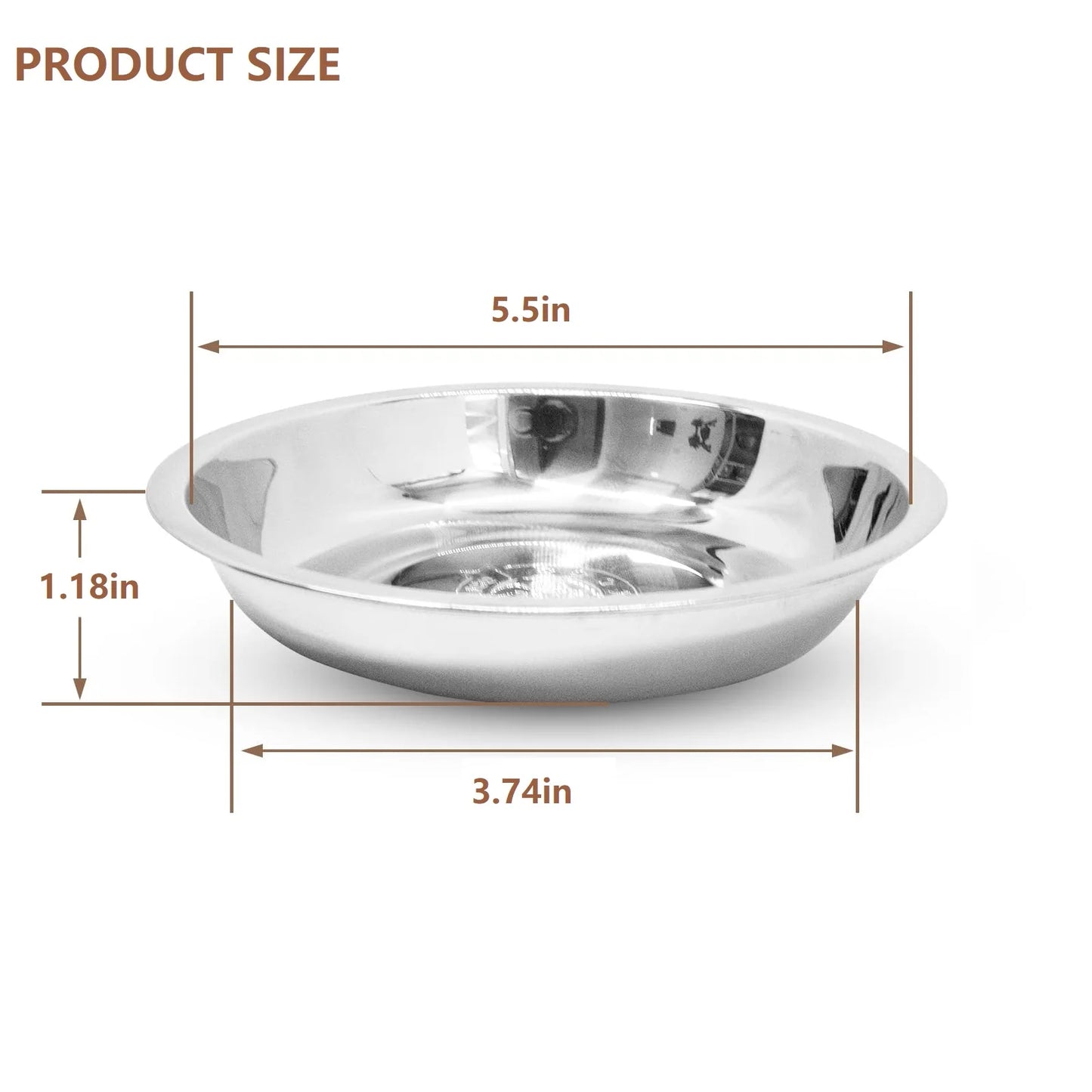 12 /6 PCS Cat Bowls Whisker Friendly, Shallow Wide Flat Cat Food Bowls Stainless Steel,Metal Cat Dishes Whisker Fatigue Relief