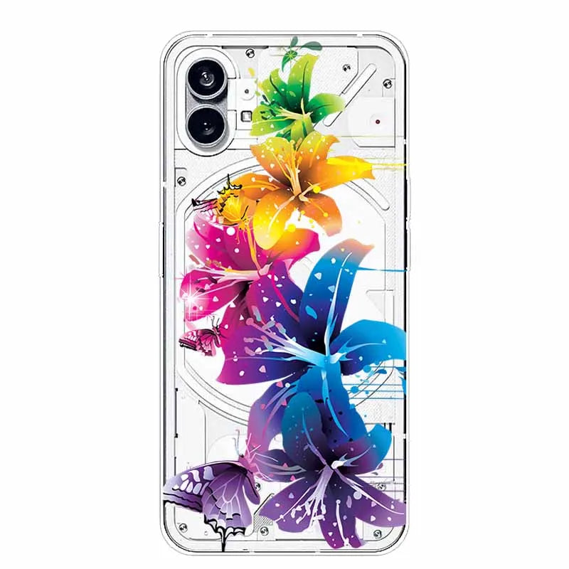 For Nothing Phone 1 2 Case Silicone Soft Cute Transparent Coque for Nothing Phone (2) TWO One Protective Funda Clear TPU Covers