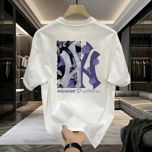 Summer Short-sleeved T-shirts for Men and Women, Casual Round-neck Printed Tops, Fashionable and Comfortable Luxury T-shirts