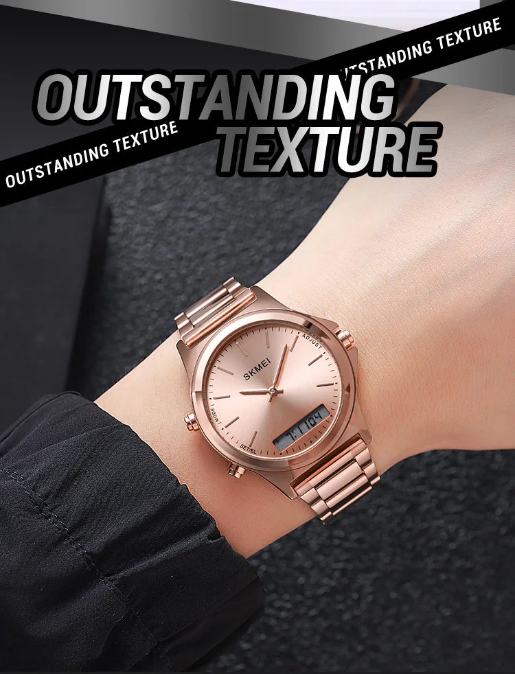 SKMEI Full Steel 3 Time Back Light Display Digital Chrono Sport Watches Mens Waterproof Alarm Wristwatches Clock reloj hombre