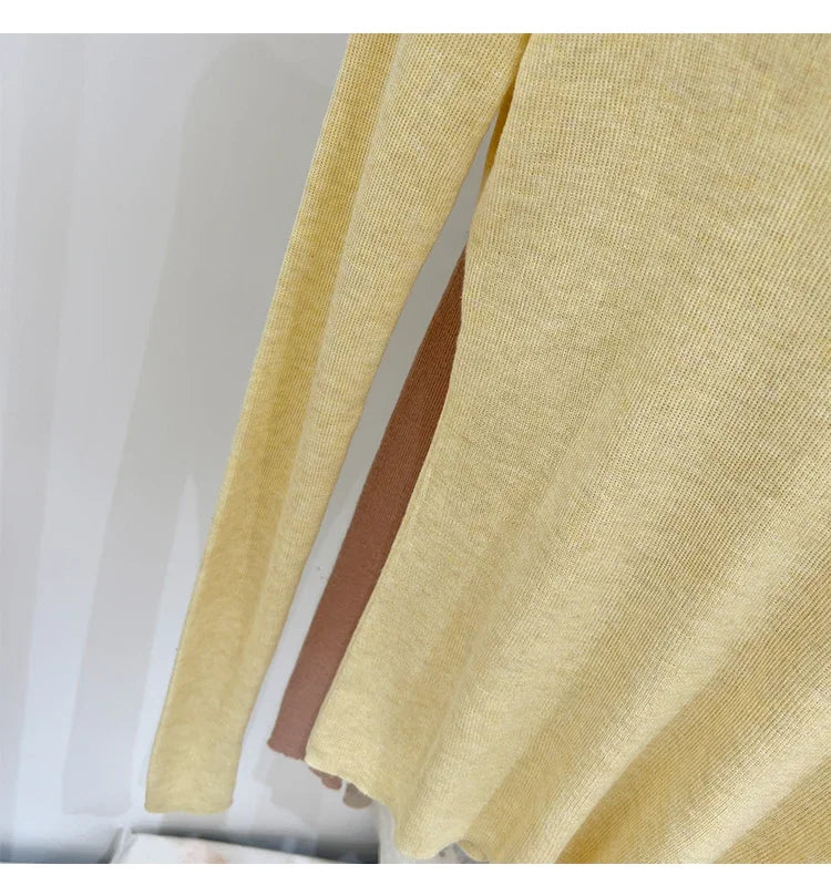 Lady Basic O-Neck Slim T-Shirt Women Solid Multi Color All-Match Trend Casual Top Screw Knit Long Sleeve Elastic Spring Office