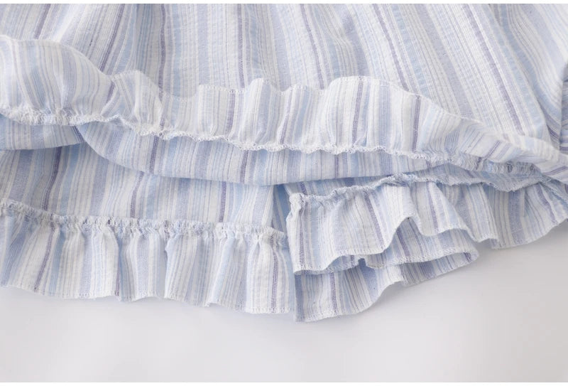 Sweet Hot Girl French Style Striped Lace-up Bow Loose Suspender Vest Women's New Summer Sleeveless Casual All-match Sling Tops