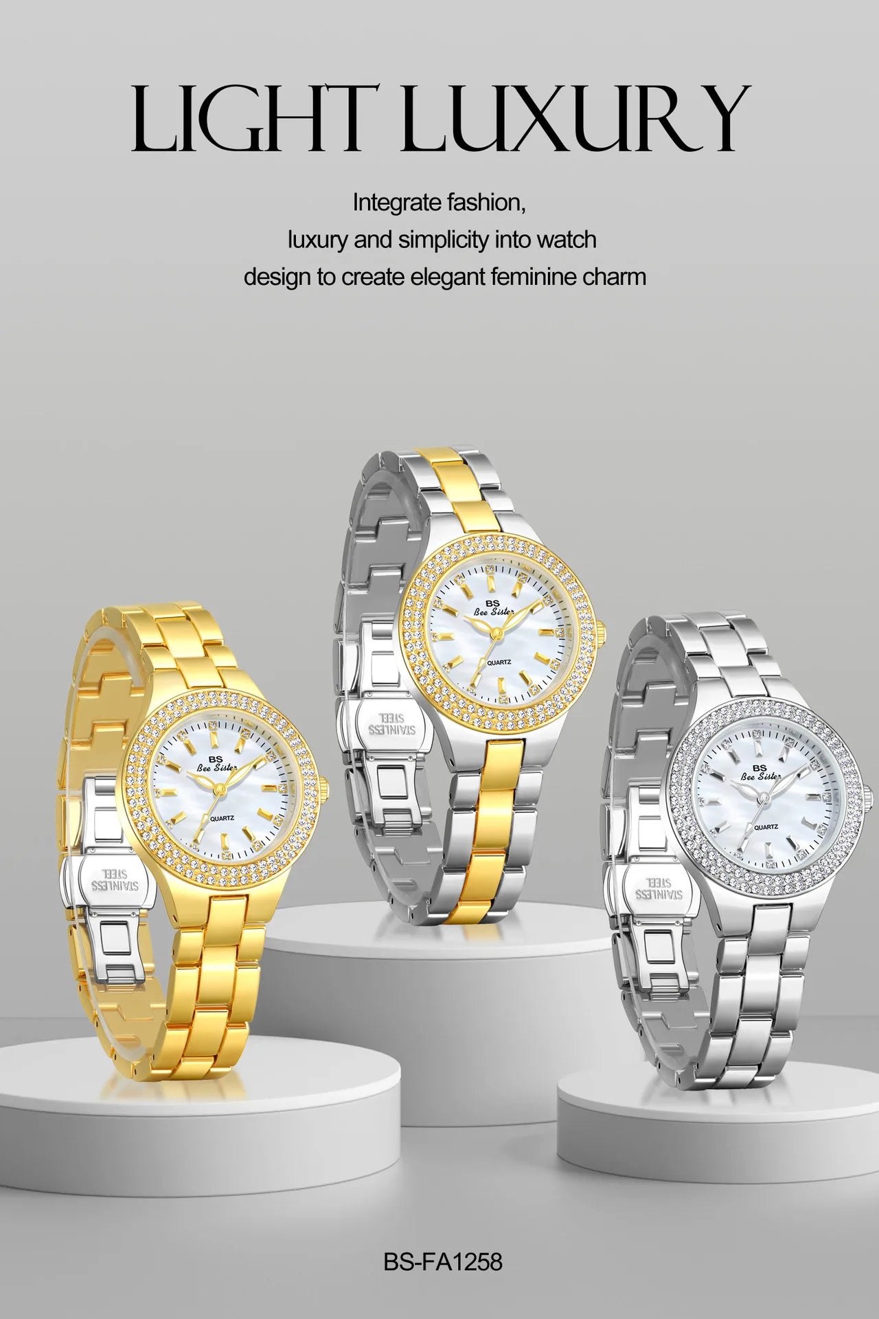 Luxury Elegant Quartz Watches Women High Quality Diamond Dial Ladies Watch Fashion Stainless Steel Bracelet Women's Wristwatch