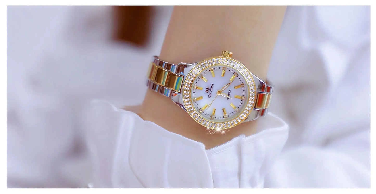 UTHAI Women Watch Classic Light Luxury Brand Temperament Waterproof Gold Metal Bracelet Ladies Fashion Quartz Wristwatches Gift