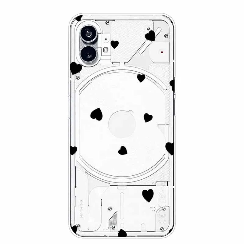 For Nothing Phone 1 2 Case Silicone Soft Cute Transparent Coque for Nothing Phone (2) TWO One Protective Funda Clear TPU Covers