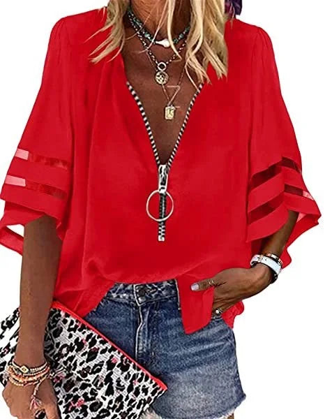 Summer Women Print Tees Shirts Loose Vintage Zipper Off Shoulder Sexy Hole Blouse Top Loose 2024 Casual Short Sleeve Tops