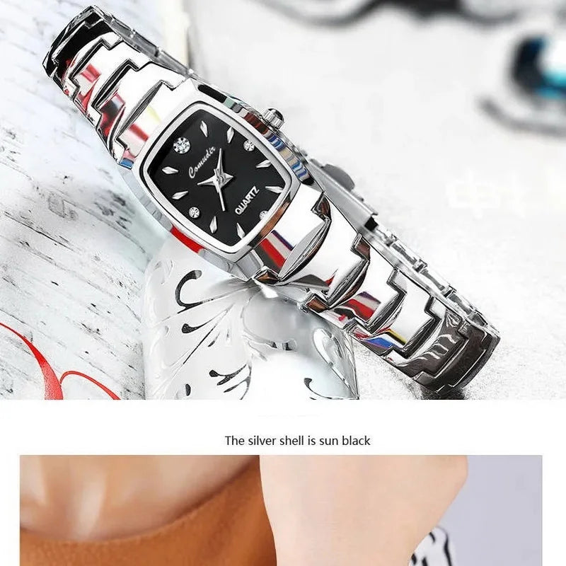 Tungsten Steel Watch For Women Waterproof And Simple Fashion Women's Wristwatch With Small Dial Ladies Quartz Analogue Watch