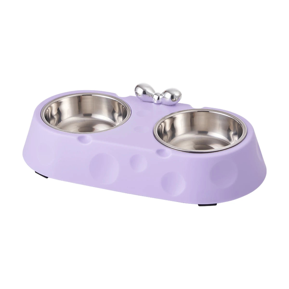 A dog stainless steel bowl Double bowl Pet bowl Cheese bow Cat bowl non-slip and anti-upset