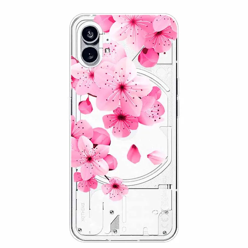 For Nothing Phone 1 2 Case Silicone Soft Cute Transparent Coque for Nothing Phone (2) TWO One Protective Funda Clear TPU Covers