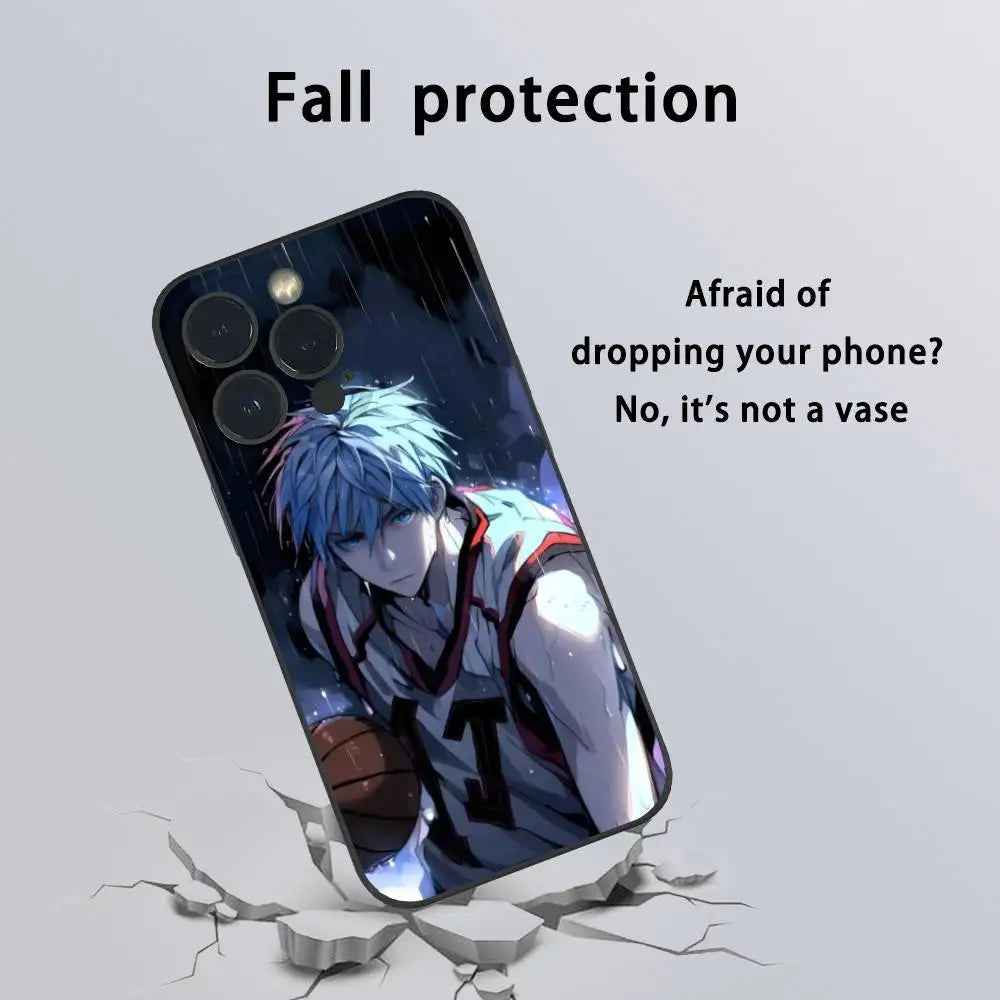 Anime K-Kuroko no Basuke Phone Case For iPhone 16 15 14 13 Pro Max Plus Mini Frosted Soft Shell Funda