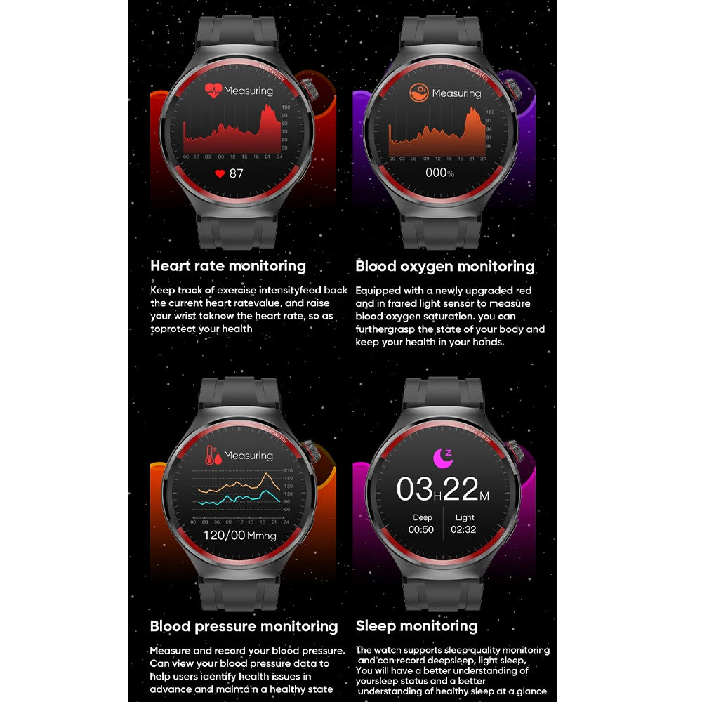 2024 AMOLED 1.43-inch Large Screen Dual-Mode Bluetooth Calling Smart Watch Sports  Health Monitoring Voice Assistant Smartwatch