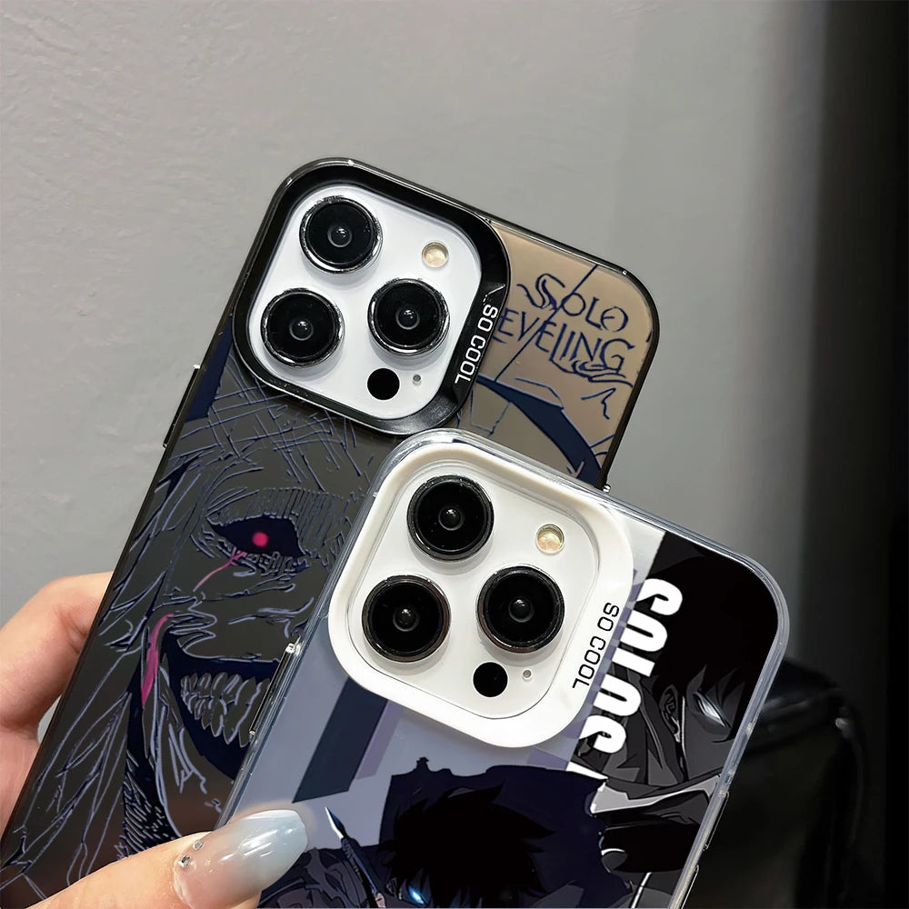 COOL  ANIME Solo Leveling FUNDA Phone Case For iPhone 16 14 15 Pro Max Plus Shockproof  Clear Back Cover