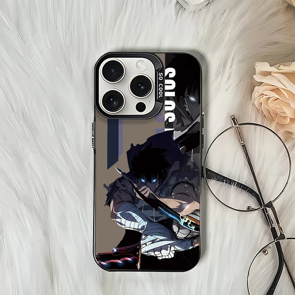 COOL  ANIME Solo Leveling FUNDA Phone Case For iPhone 16 14 15 Pro Max Plus Shockproof  Clear Back Cover