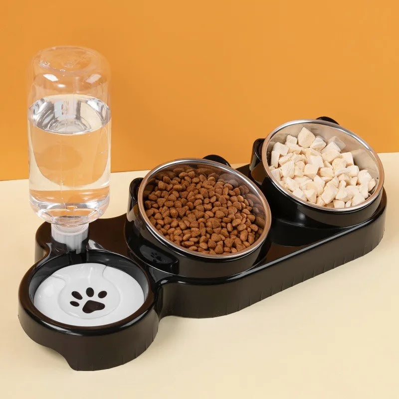 Functional  Double Pet Bowls Neck Protection for Cats Dogs Non-Tip Design for Feeding, Elevate Your Pet's Meal Time