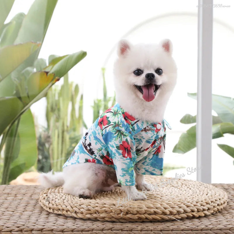 Pet Beach Pineapple Shirts Hawaiian Style Dog Cat Coat Vest Spring Summer Thin Breathable Puppy T-Shirt Clothes Fashion Costumes