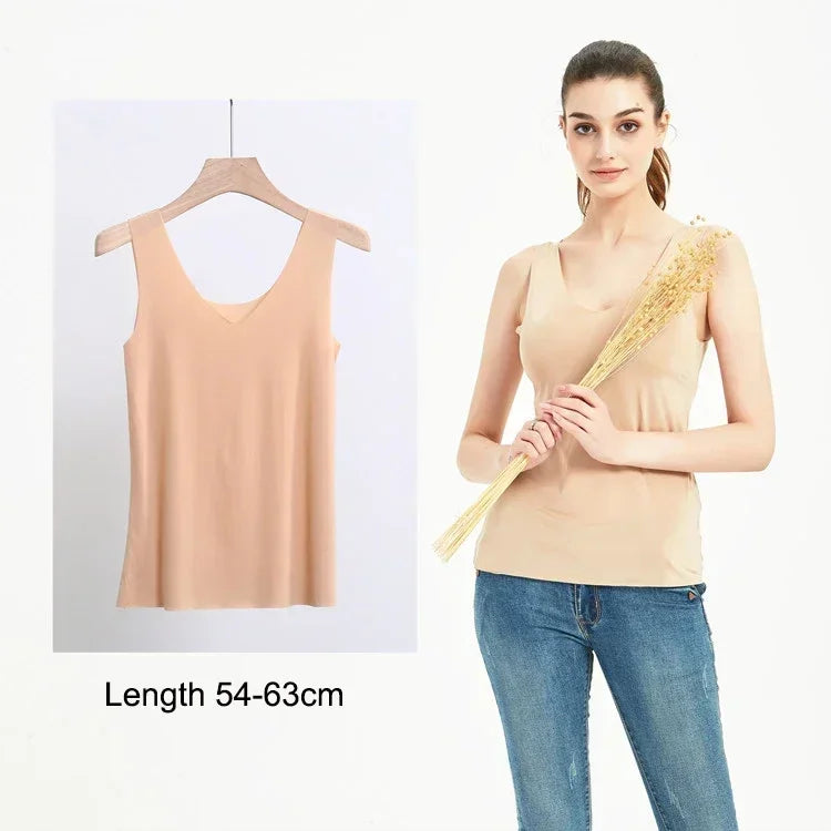 M-5XL Plus Size Full Slips Dresses For Women Summer Thin Seamless Ice Silk Petticoat Underskirt Sleeveless Underwear Dress Slips