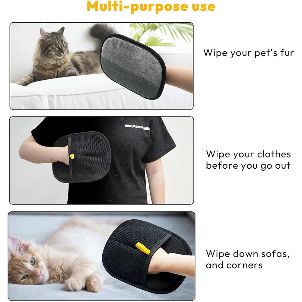 10-3PCS Pet Hair Remover Mitt Hair Remover Brush for Dog Cat Rabbit with Long/Short/Curly Hair Cat and Dog Cleaning Products