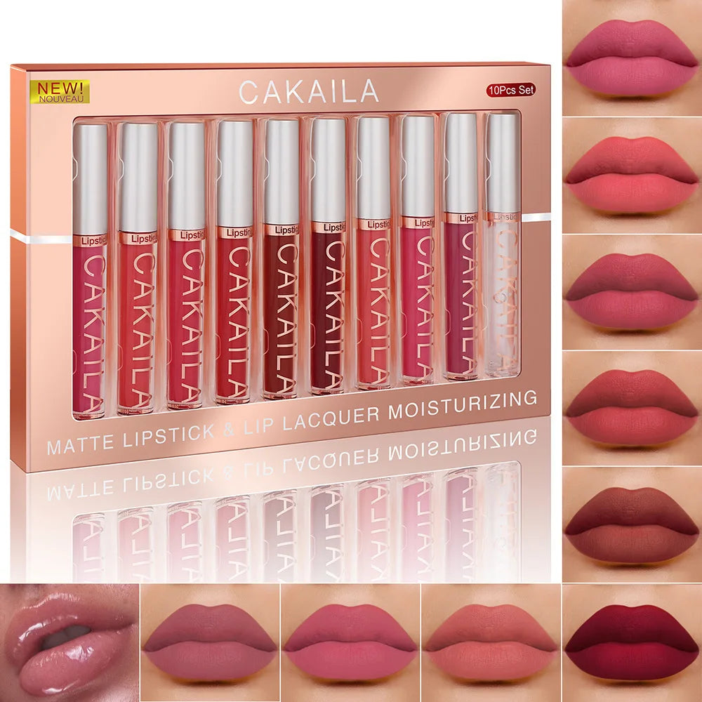 Lipstick Set Is Waterproof, Sweat Resistant, and Not Easily Smudged. Its Texture Is Silky, Smooth, And Does Not Pull Out And Dry