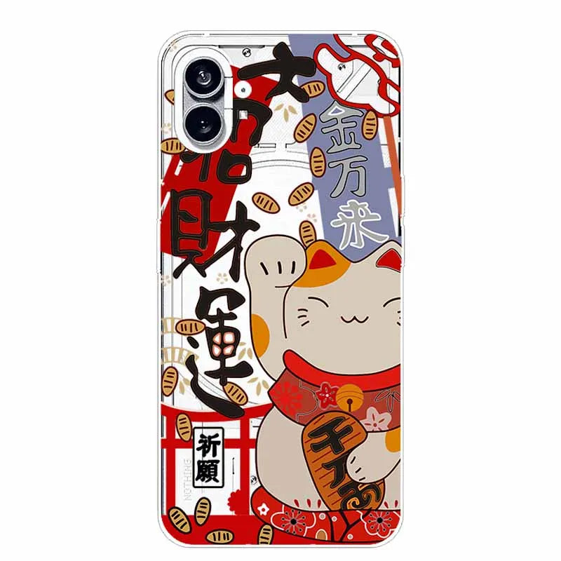 For Nothing Phone 1 2 Case Silicone Soft Cute Transparent Coque for Nothing Phone (2) TWO One Protective Funda Clear TPU Covers