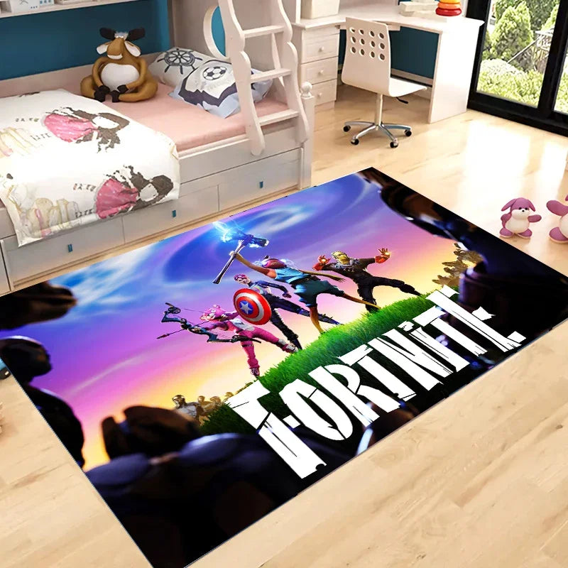 Fortnites Carpet Non-slip Bathroom Rug Fortress Night Rectangle Flannel Bath Mat Cartoon Kitchen Living Room Door Rug Kids Gift
