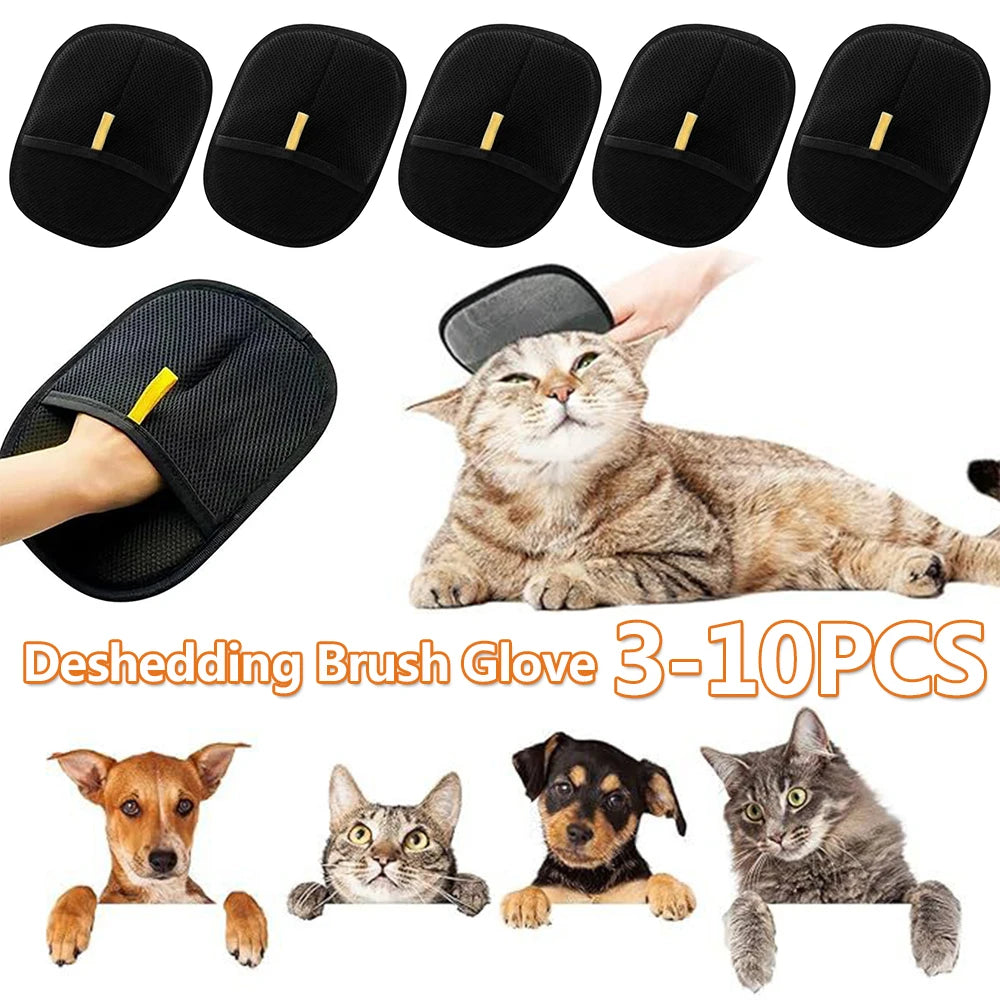 10-3PCS Pet Hair Remover Mitt Hair Remover Brush for Dog Cat Rabbit with Long/Short/Curly Hair Cat and Dog Cleaning Products