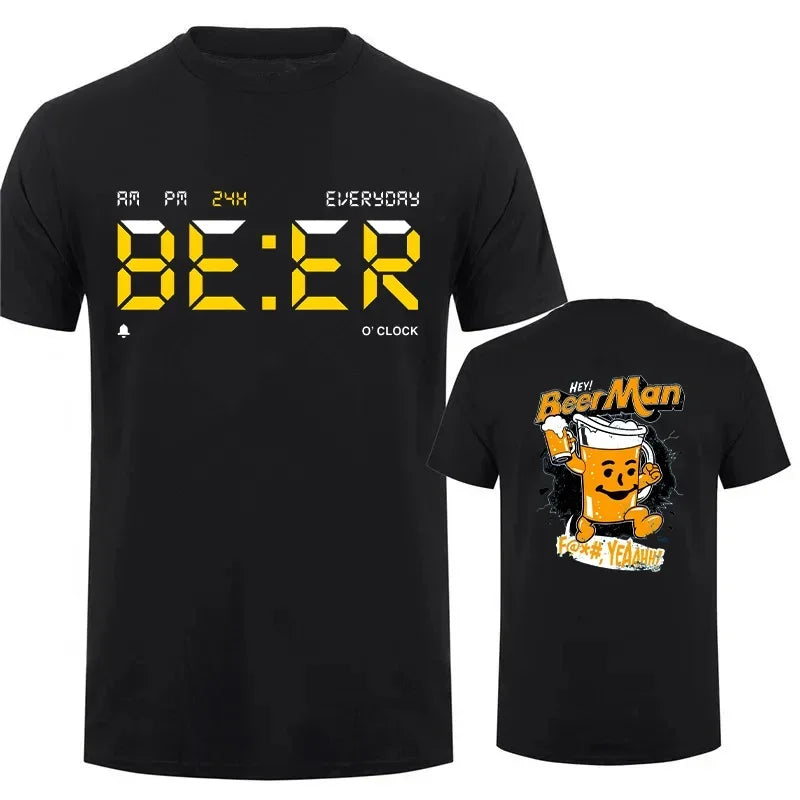 The Beers Printing Men Tee Shirts Breathable Tops Streetwear Fashion T-shirt Mens Casual Summer Graphic Tees Beer For man Top