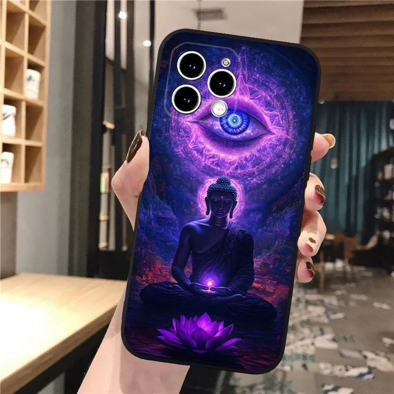 Buddha Phone Case For iPhone 16 15 13 14  Pro Max 16 14 13 Pro 15 Plus 16E Silicone Cover