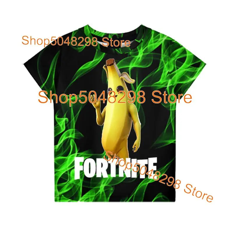 Peely Fortnited 8 To 19 Years Kids T Shirt Battle Royale Cartoon Tops Teen Clothes Men Women Hero 3D Printed T-shirt Boys Girls