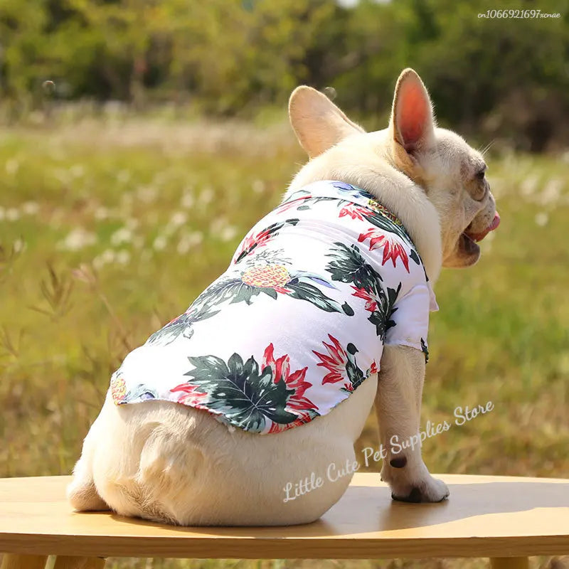 Pet Beach Pineapple Shirts Hawaiian Style Dog Cat Coat Vest Spring Summer Thin Breathable Puppy T-Shirt Clothes Fashion Costumes