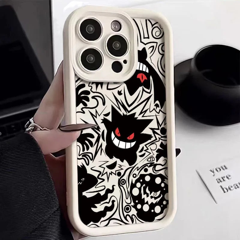Gengar Phone Case for iPhone 15 14 Liquid Silicone Shockproof Cover