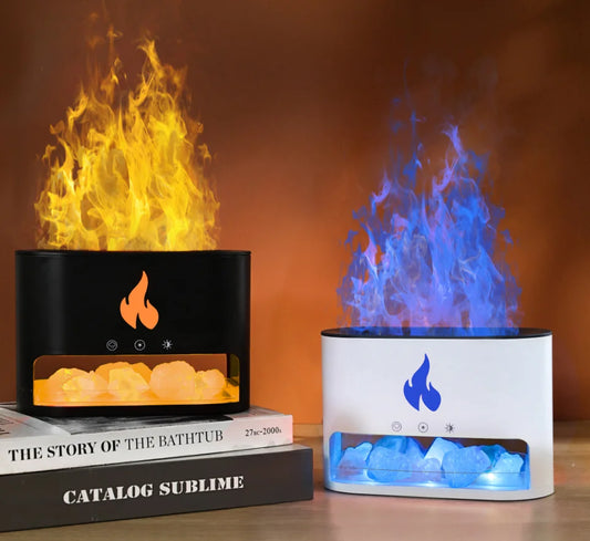 Flame Essential Oils Scent Defuser Ultrasonic Cool Mist Led Simulation 3D Fire Flame Effect Aroma Air Humidifiers Diffusers