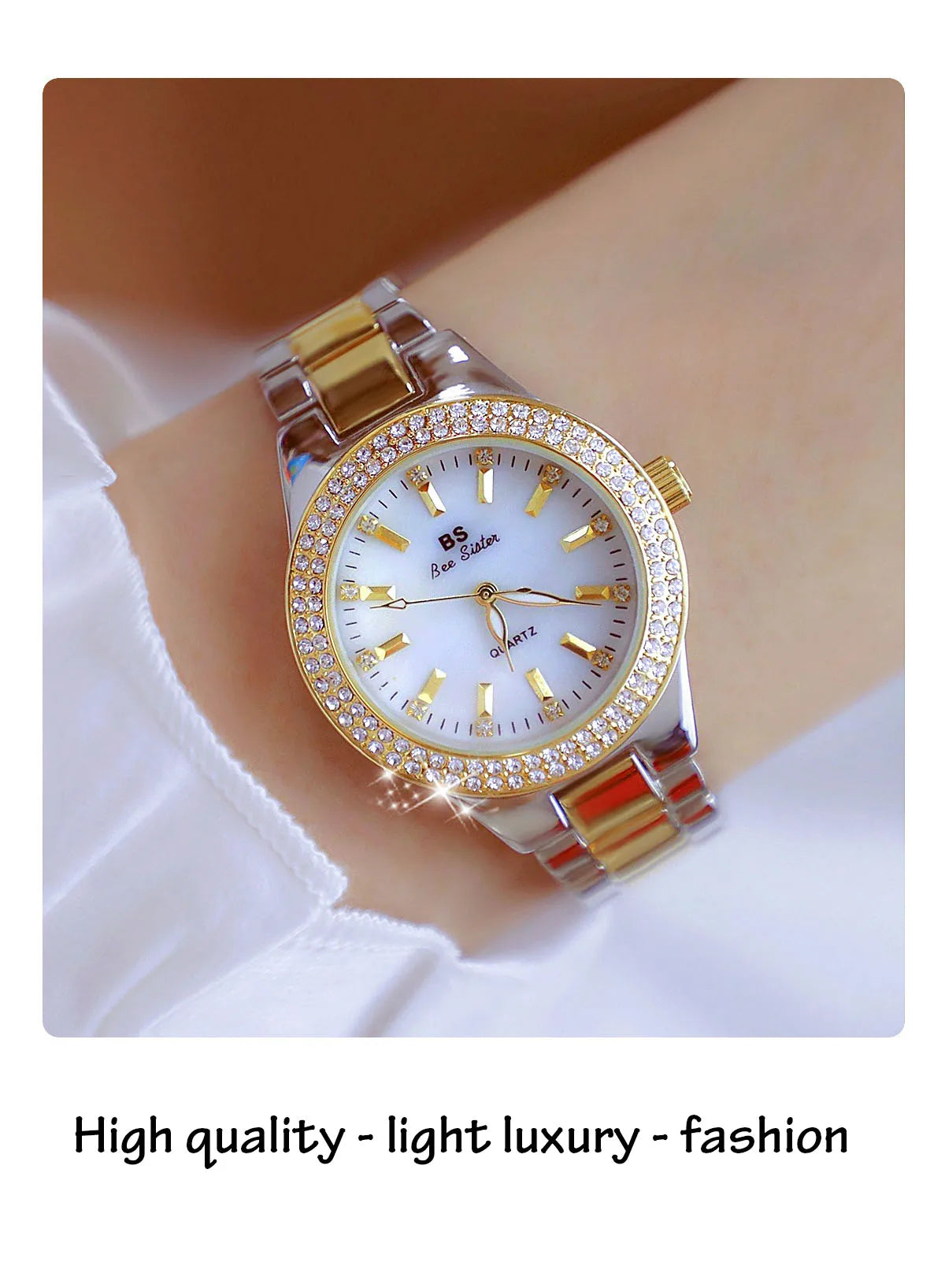 UTHAI Women Watch Classic Light Luxury Brand Temperament Waterproof Gold Metal Bracelet Ladies Fashion Quartz Wristwatches Gift