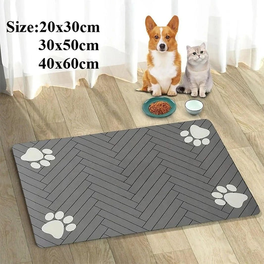 Pet Feeding Mat-Absorbent Pets Placemat for Food and Water Bowl, with Waterproof Rubber Backing, Quick Dry Water Mat for Dog Cat