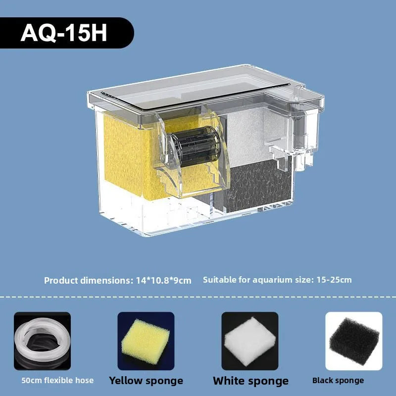 Quiet External Wall-Mounted Fi Tank Filter Small Size Water Circulation Pump Cascade Drop Box Aquarium Equipment Pet Supplies