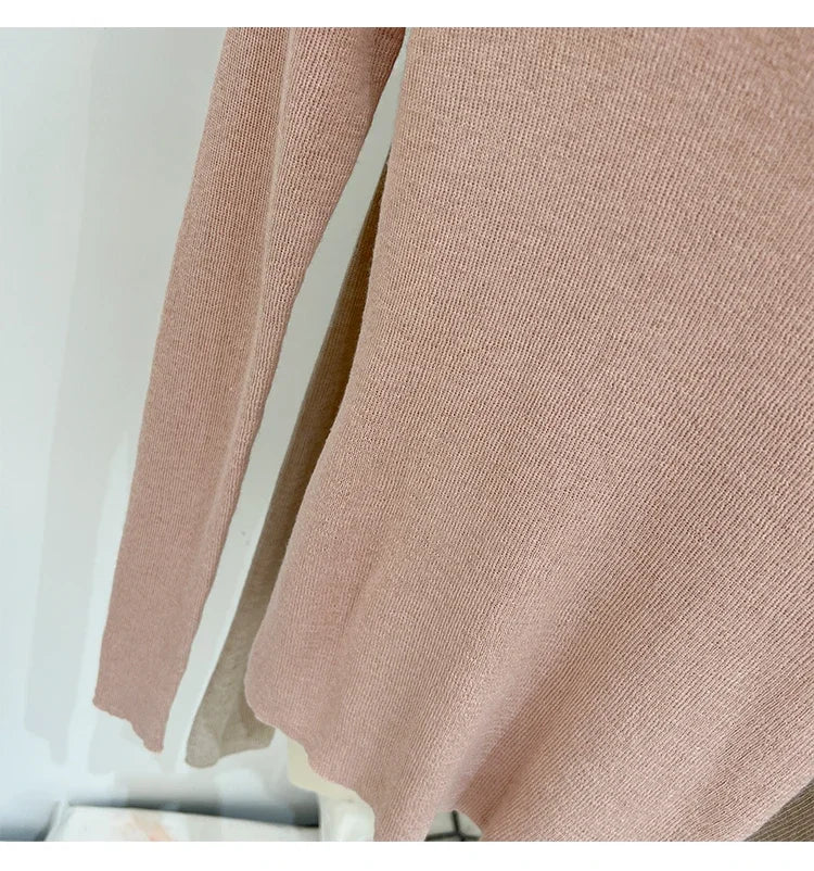 Lady Basic O-Neck Slim T-Shirt Women Solid Multi Color All-Match Trend Casual Top Screw Knit Long Sleeve Elastic Spring Office