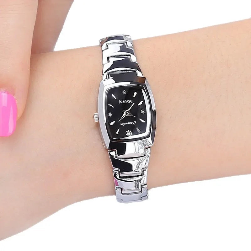 Tungsten Steel Watch For Women Waterproof And Simple Fashion Women's Wristwatch With Small Dial Ladies Quartz Analogue Watch