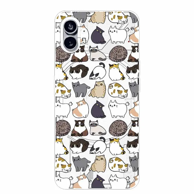 For Nothing Phone 1 2 Case Silicone Soft Cute Transparent Coque for Nothing Phone (2) TWO One Protective Funda Clear TPU Covers