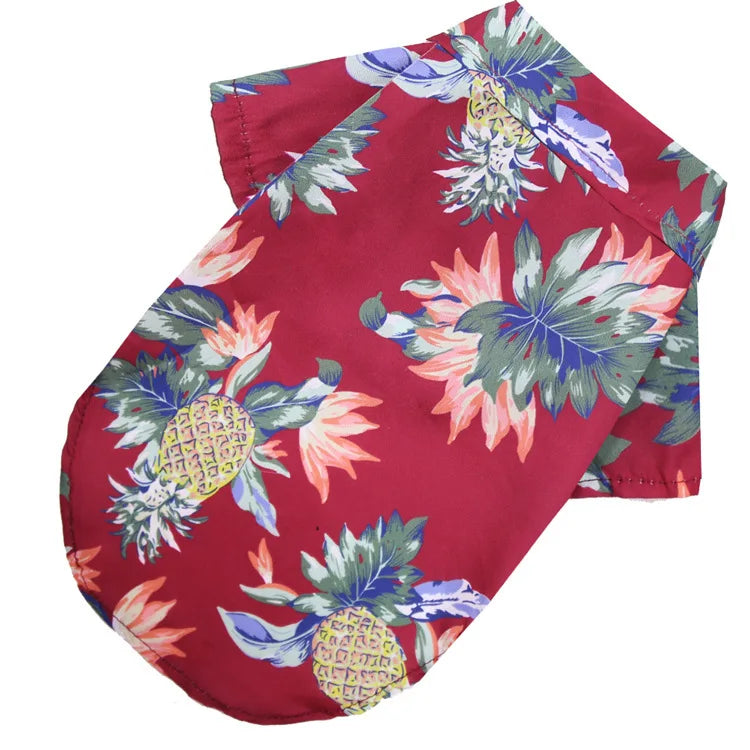 Pet Beach Pineapple Shirts Hawaiian Style Dog Cat Coat Vest Spring Summer Thin Breathable Puppy T-Shirt Clothes Fashion Costumes