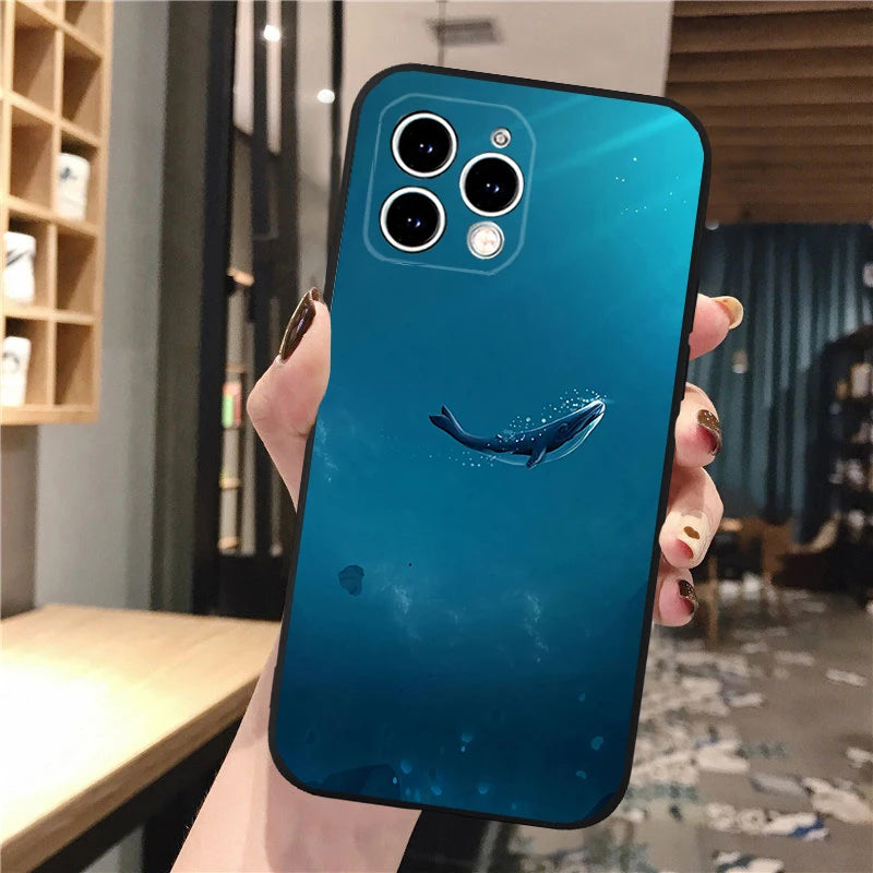 Whale Phone Case For iphone 16 15 14 Pro Max 16 15 14 13 12 Pro 15Plus iphone 11